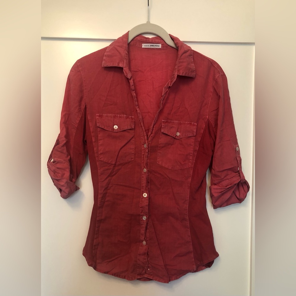 Fitted And Flattering James Perse Button Down Top… - image 1